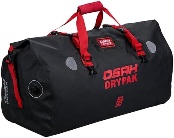 Waterproof Duffel& Luggage Bag - Motorcycle Dry Bag Tail Saddle Bags with Roll Top Closure,Large Storage Space,for Camping, Kayaking, Fishing & Traveling(SkyBlack, 60L)-StrideForce Fitness