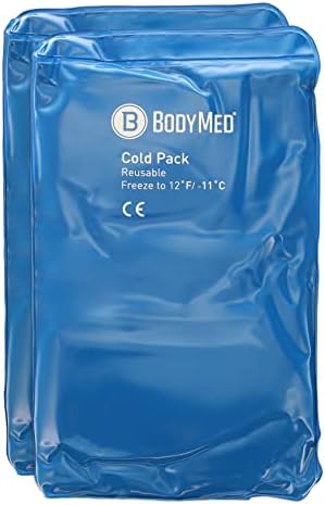 BodyMed Reusable Vinyl Ice Pack (2-Pack) for Knee, Arm, Elbow, Shoulder, Back - Professional Grade Cold Therapy for Injuries, Aches, Swelling, Bruises, Sprains - 12 in. x 7 in. (Half)-StrideForce Fitness