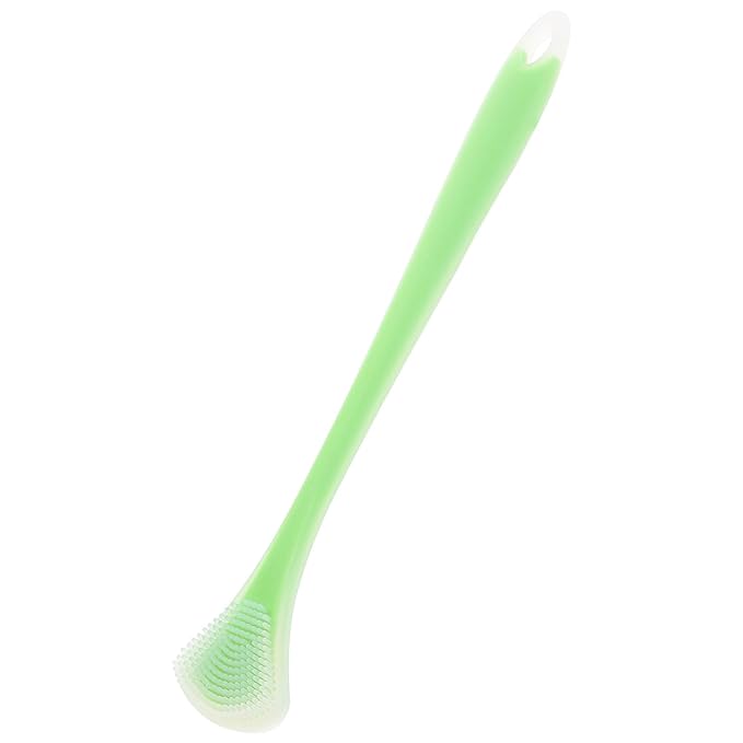 Silicone Tongue Scraper Double-Sided Tongue Cleaner for Adults Oral Care Tool Breath Freshening Portable Handheld Mint Green