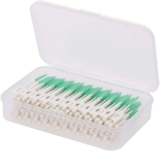 Interdental Brushes Ultra Tight Disposable Tooth Cleaner Brushes Silicone Toothpick Brush for Interdental Spaces Green 160Pcs/Box