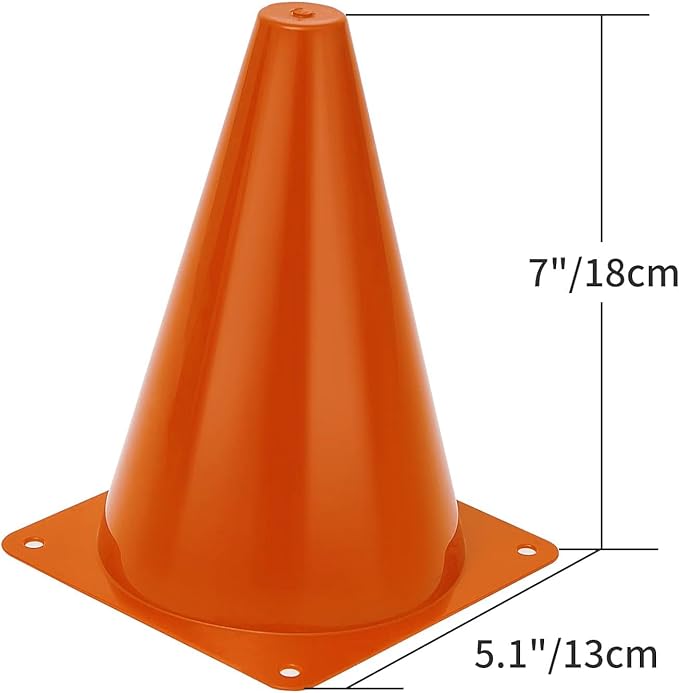 Cones Sports for Kids, Small Training Cones Set for Soccer Practice, 24 Pack 7 Inch Agility Field Cone Marker for Football Basketball Drills, Plastic Multi color Baseball Cone for Outdoor Indoor Games-StrideForce Fitness