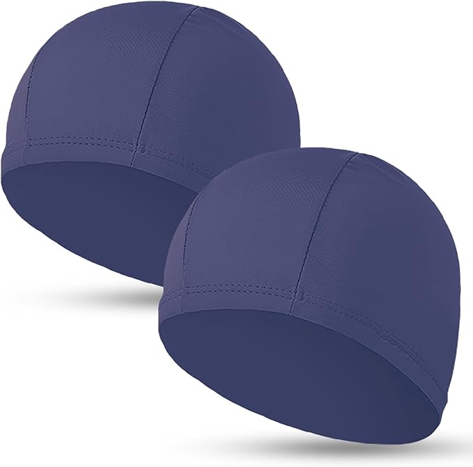 2pcs Cloth Swim Caps for Both Women & Men & Kids Fabric Durable Non-Waterproof Elastic Swimming Pool Cap Bathing Cap for Long and Short Hair-StrideForce Fitness