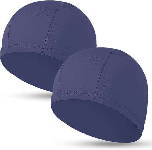 2pcs Cloth Swim Caps for Both Women & Men & Kids Fabric Durable Non-Waterproof Elastic Swimming Pool Cap Bathing Cap for Long and Short Hair-StrideForce Fitness
