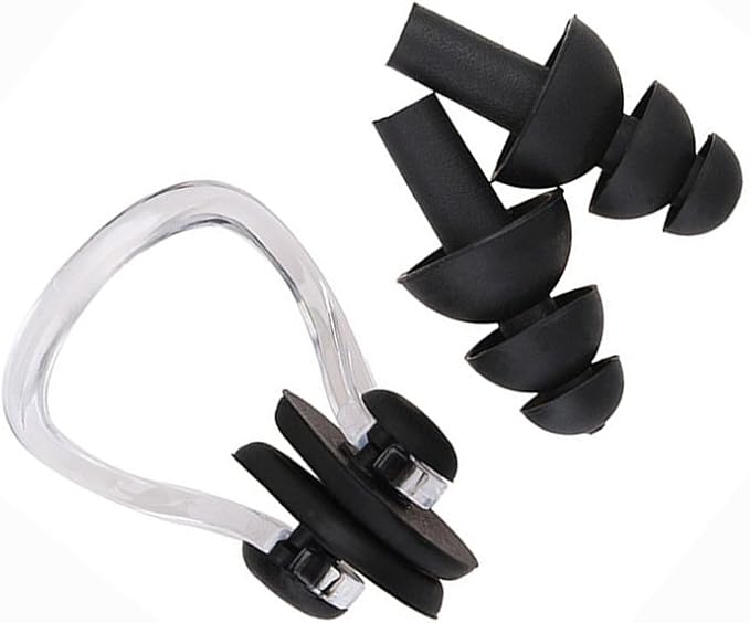 Zooshine 6 Sets Waterproof Silicone Swimming Earplugs Nose Clip Plugs,Ear & Nose Protector Swimming Sets Box Package-StrideForce Fitness