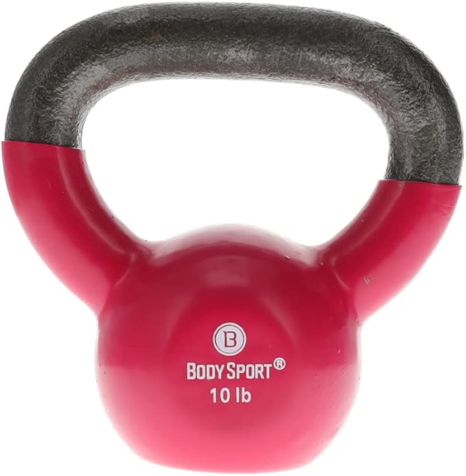 Body Sport Cast Iron Vinyl Coated Kettlebells –