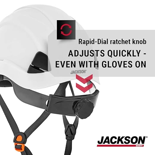 Jackson Safety CH300 Climbing-Style Hard Hat - Non-Vented Construction Helmet with Chin Cup - ANSI Z89.1 & OSHA Compliant - (Multiple Colors)-StrideForce Fitness