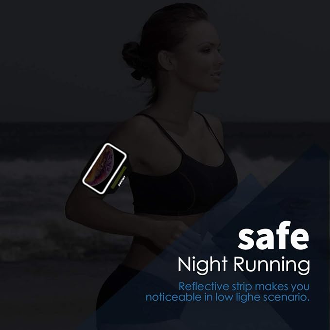 Running Armband with Earphone Bag Cell Phone Armband for iPhone 16 15 Pro 14 Plus 13 11 XR XS, Galaxy S24/S10 Water Resistant Sports Phone Holder Case & Zipper Slot Car Key Holder for 6.7 inch Phone-StrideForce Fitness