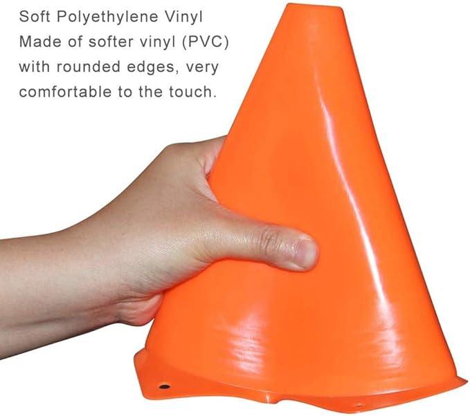 Soccer Cones (9 Inch 20 Pack), Agility Training Sport Cone with Carry Bag for Drilling Football Basketball Field Markers,-StrideForce Fitness