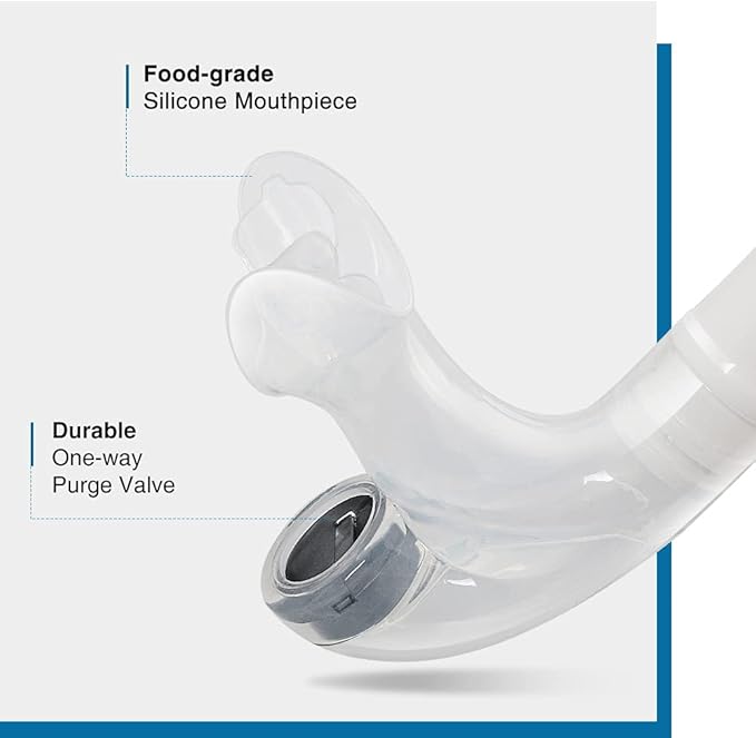 ZIONOR Snorkel Lap Swimming Swimmer Training Diving Snorkeling Comfortable Mouthpiece One-Way Purge Valve for Pool Open Water-StrideForce Fitness