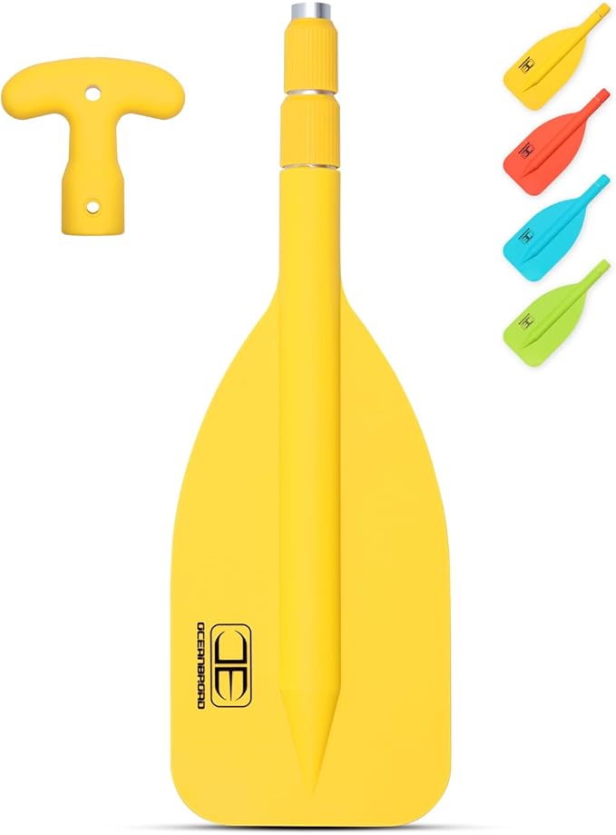 OCEANBROAD Telescoping Emergency Paddle 21''-42''（Assembling Required）/26''-54'' Aluminium Shaft for Kayaking Boating Canoeing River Tubing-StrideForce Fitness