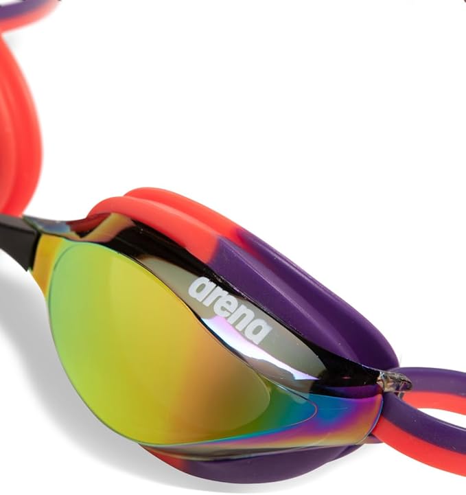 ARENA Unisex Python Racing Swim Goggles for Men and Women Anti-Fog No Leak Max Comfort Dual Strap, Mirror/Non-Mirror Lens-StrideForce Fitness