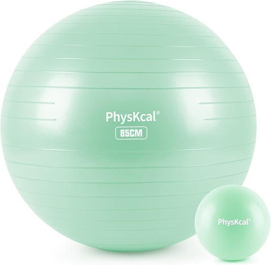 Yoga Ball for Exercise, Pilates Set, 4 Sizes Fitness Ball for Workout, Birthing, Pregnancy, Physical Therapy- Pump Included-StrideForce Fitness