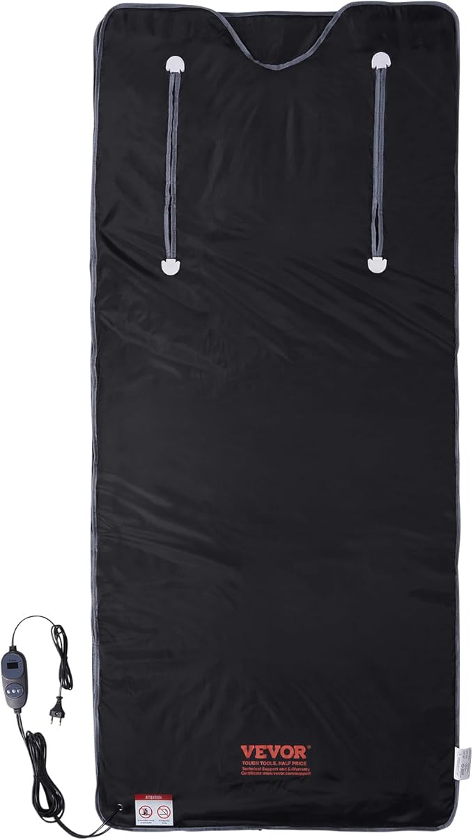 VEVOR Sauna Blanket, Portable Far Infrared Sauna for Home, Oxford Sauna Bag w/Arm Holes & Carbon Fiber Heating, 1-6 Level Adjustable Temp 95-176℉, 5-60 Minutes Timer, 71 x 31 in-StrideForce Fitness