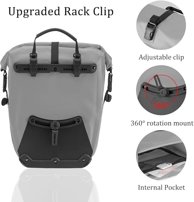 ROCKBROS Bike Panniers Waterproof Bike Rear Rack Bag Max 30L Large Capacity Bike Rear Panniers for Cycling Traveling Commuting-StrideForce Fitness