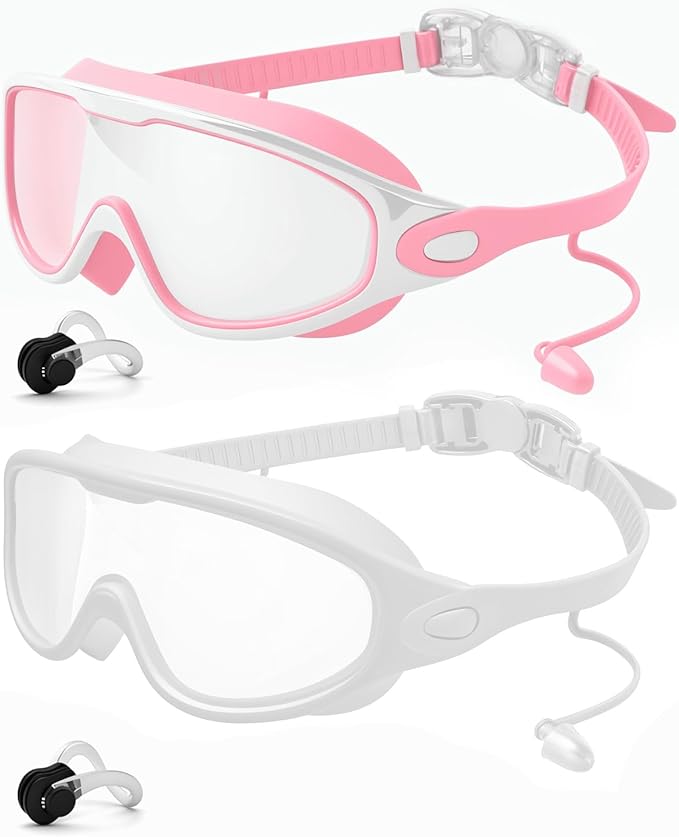 Rantizon Swim Goggles 2 Pack, Wide View Anti Fog&UV Swimming Goggles for Audlt, No Leaking Swim Glasses for Men Women Kids-StrideForce Fitness