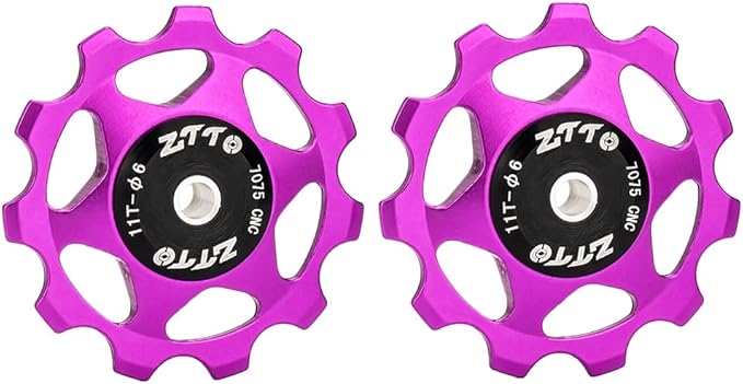 ZTTO Guide Pulley Bike Rear Derailleur Pulley Wheels, Colorful Aluminum Alloy 11T 13T CNC Road Bike Guide Roller Bicycle Derailleur 4mm 5mm 6mm for MTB, Road Bike-StrideForce Fitness