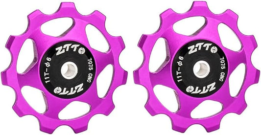 ZTTO Guide Pulley Bike Rear Derailleur Pulley Wheels, Colorful Aluminum Alloy 11T 13T CNC Road Bike Guide Roller Bicycle Derailleur 4mm 5mm 6mm for MTB, Road Bike-StrideForce Fitness
