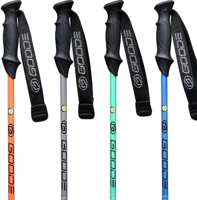 GOODE Carbon Neutral Ski Poles – Ultra-Lightweight & Durable Eco-Friendly Composite – High-Performance Shock Absorbing Downhill Ski Poles for Men & Women - Pair-StrideForce Fitness
