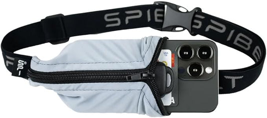 SPIbelt Running Belt for Women Men, Phone Holder for Running, Running Fanny Pack, Running Waist Pack, Adjustable, [Fits All Phones]. Made from Recycled Materials. Seafoam with Black Zipper-StrideForce Fitness