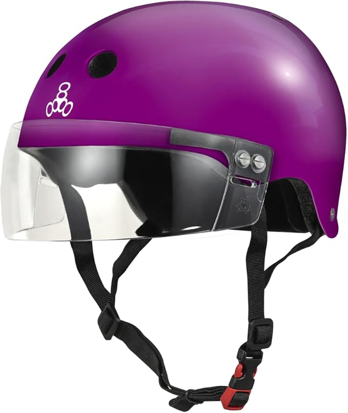 Triple Eight The Certified Sweatsaver Helmet with Visor for Roller Derby, Skateboarding and BMX-StrideForce Fitness