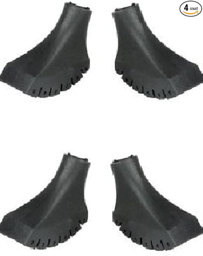 4 Pack of Extra Durable Rubber Replacement Tips (Replacement Feet/Paws/Ferrules/Caps) for Trekking Poles - Fits All Standard Hiking and Nordic Walking Poles-StrideForce Fitness