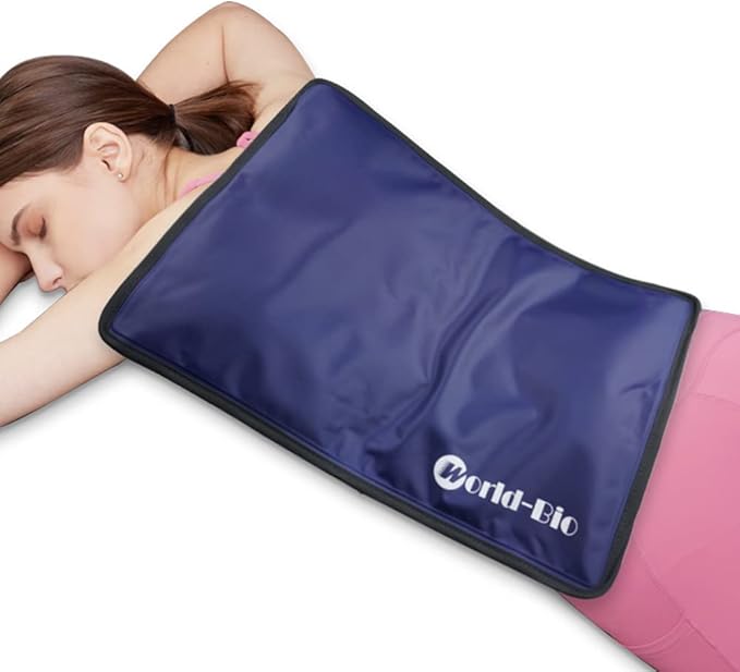 Extra Large Ice Pack for Injuries Reusable, Full Back Ice Pack Large Gel Ice Wrap w/2 Straps Cold Compress for Back Pain Relief from Swelling, Bruises, Sprains, Reusable Cold Pack 23.2" x 14.5"-StrideForce Fitness