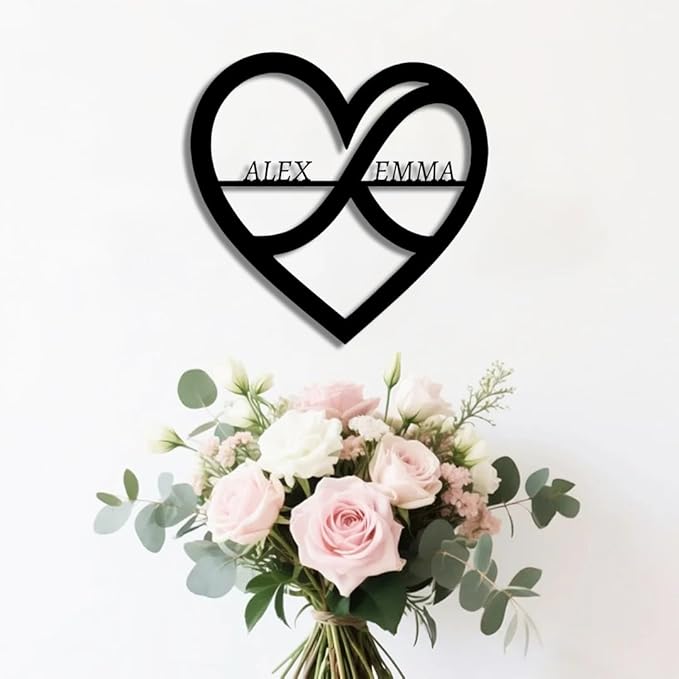 Personalized Wedding Metal Name Sign | Custom Wall Art Gifts for Couples | Custom Metal Signs |Engagement Gift | Anniversary Wedding Date Sign | Bedroom Decor for Couples-StrideForce Fitness