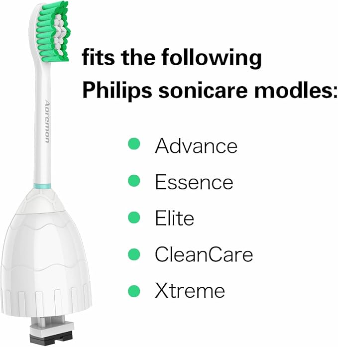 Aoremon Replacement Heads for Philips Sonicare e-Series HX7022/66-Replacement Brush Heads fit Sonicare Eseries Essence Xtreme Elite Advance and CleanCare Electric Toothbrush Model