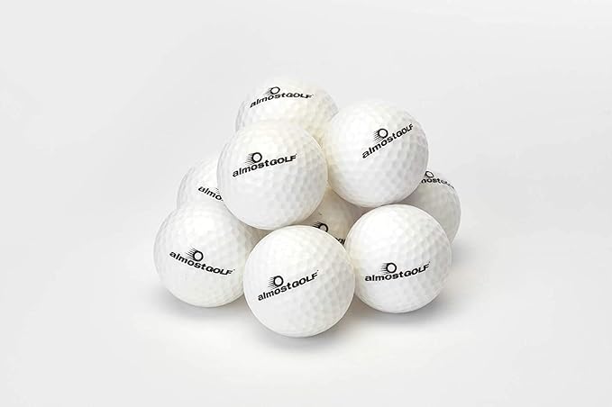 AG AlmostGolf Balls - Limited Flight Practice Golf Balls - (24 Pack) - Almost Golf Balls Foam Golf Training Aids for Indoor Or Yard Practice - Includes 24 AlmostGolf Balls with 5 Liberty Tees-StrideForce Fitness