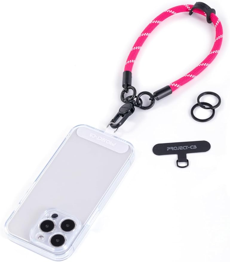 project-cb Phone Wrist Strap 1,Tether Tab 2,Phone Wristlet,Lanyard Wrist Strap,Key Holder,KeyChain,KeyRing×2(Magenta)-StrideForce Fitness