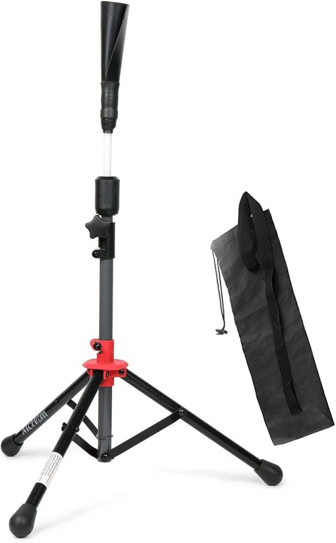 McHom Baseball & Softball Batting Tee - Hitting Travel Tee | Adjustable Height | Portable & Collapsible | Tripod Base-StrideForce Fitness