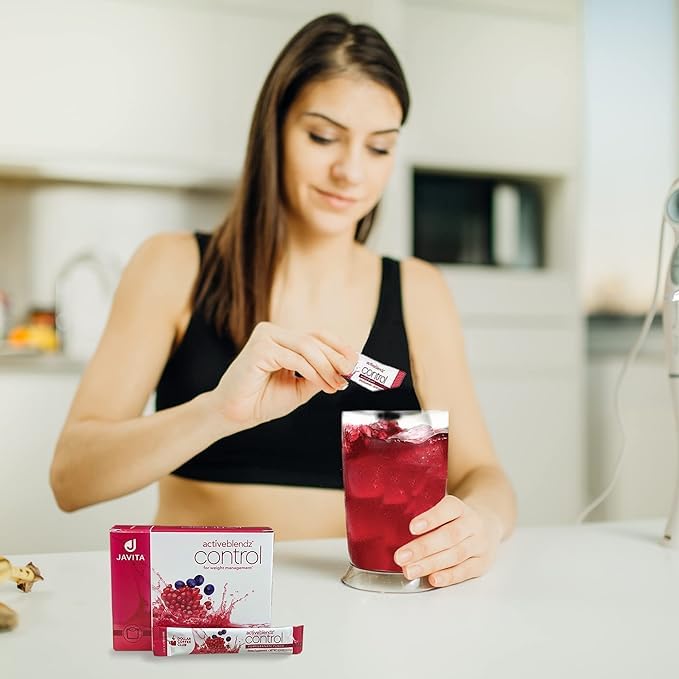 Javita Control Fruity (Acai, Pomegranate) Drink Mix Beverage with Slimming Herbs (Garcinia Cambogia, Gymnema Sylvestre) to Help Support Healthy Lifestyle, Appetite (1 Box/24 Sticks)-StrideForce Fitness