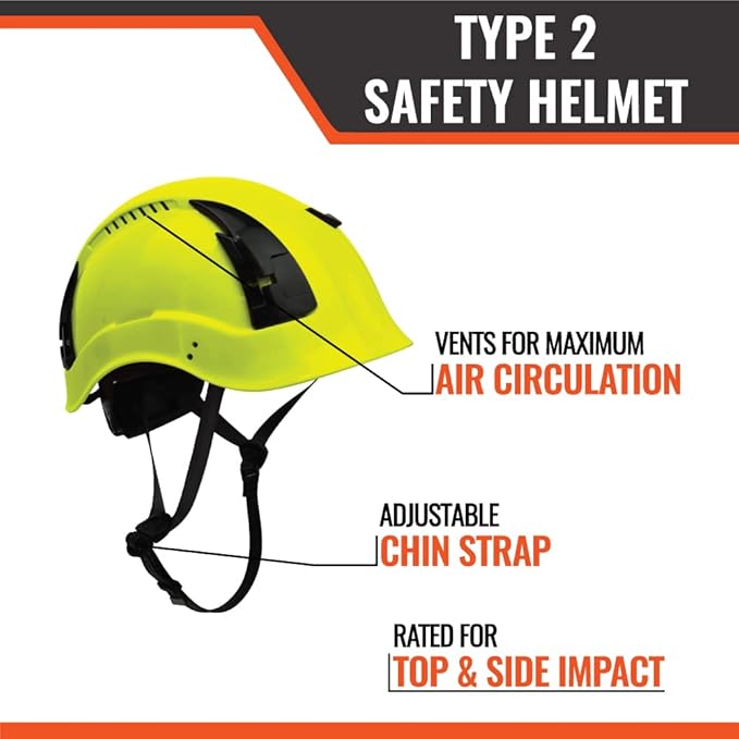 Malta Dynamics APEX Type 2 Safety Helmet – OSHA and ANSI Z89.1 Compliant Safety Hard Hats for Construction Workers and Vented Helmet for Head Protection-StrideForce Fitness
