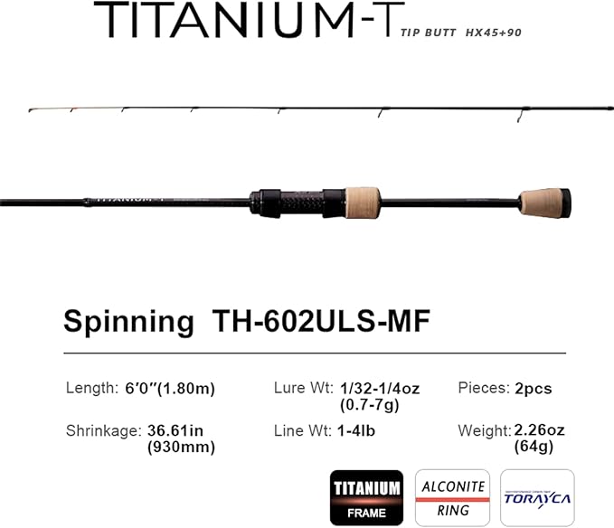 PURELURE Titanium-T Ultralight Fishing Rod Spinning & Casting for Trout Panfish, Carbon Fiber BFS Rod 2Pcs, Titanium Tip & Guides, Cork Handle, 5-6ft Stream Rod XUL Power, Fast/Moderate Fast Action-StrideForce Fitness