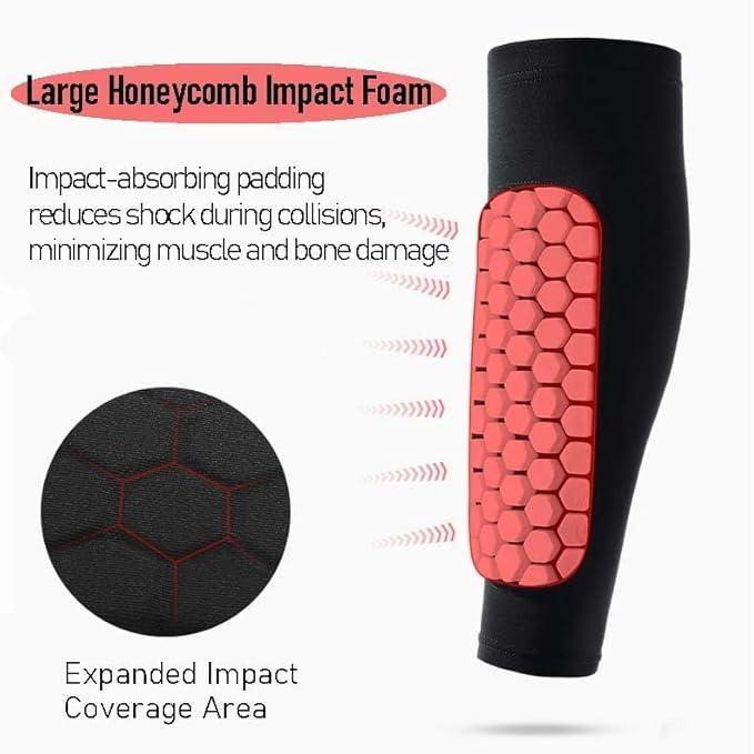 Shin Defender Shin Guards Kids 2 Pair, Shindefender Shin Guards Soccer, with Honeycomb Pads, for Soccer Kids Youth Adult-StrideForce Fitness