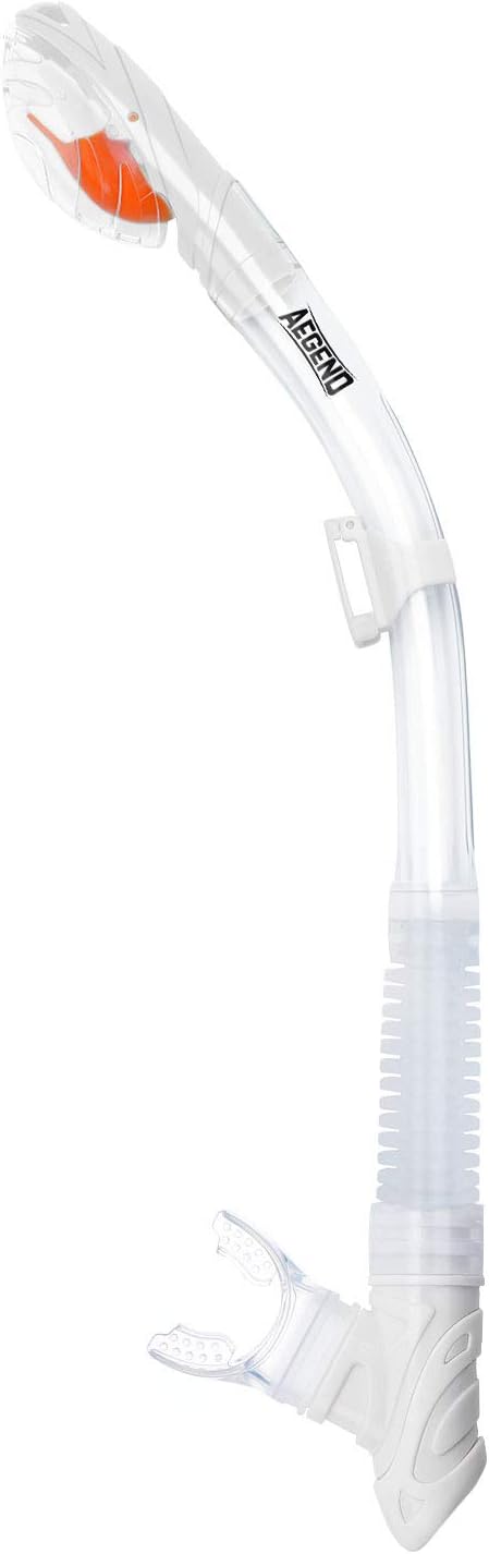 Aegend Dry Snorkel, Dive Mask Easy-Breath Free Diving Snorkel for Snorkeling Scuba Diving Freediving Swimming, with Top Dry Valve and Food-Grade Silicone Mouthpiece-StrideForce Fitness