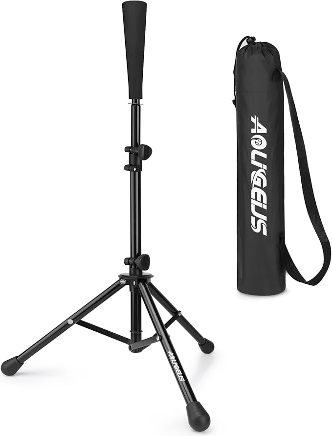 Baseball Tee Batting Tee Softball Tee Portable Travel Hitting Tee,Easy Adjustable Height,Stable Tripod Stand-StrideForce Fitness