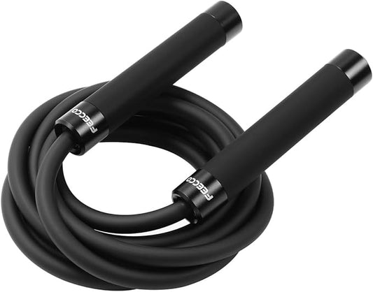 FEECCO Weighted Jump Rope - Heavy PVC Ropes with Metal Handles and Ball Bearings-StrideForce Fitness