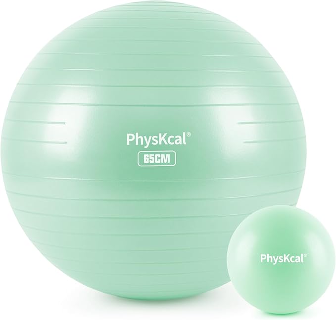 Yoga Ball for Exercise, Pilates Set, 4 Sizes Fitness Ball for Workout, Birthing, Pregnancy, Physical Therapy- Pump Included-StrideForce Fitness