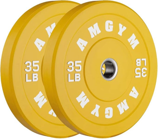 2 Inch Bumper Plates，10-500lbs，Barbell Rubber Olympic Weight Plates Set for Home Gym, Strength Training & Weight Lifting, Multiple Options Colors-StrideForce Fitness