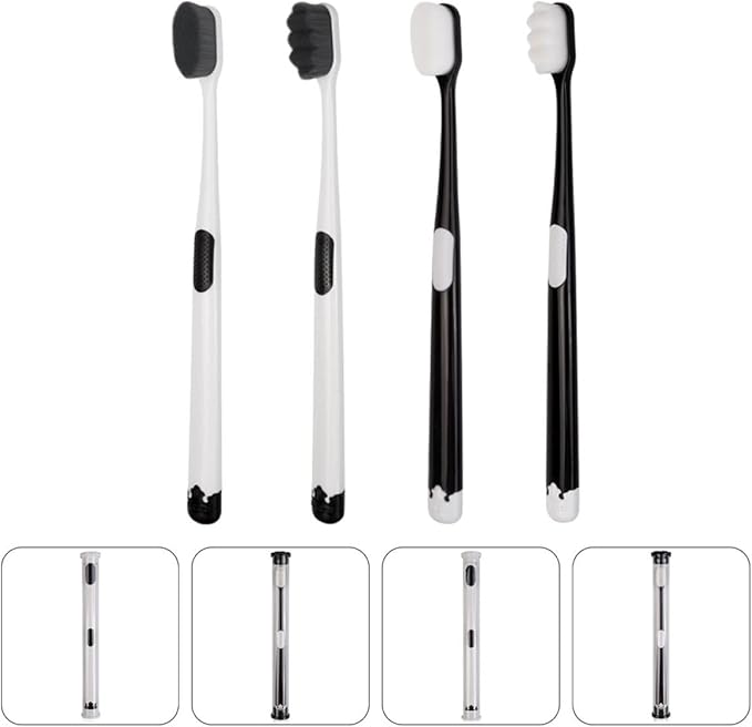 Wavy Soft Bristle Toothbrush 4pcs for Adults and Pregnant Women, Postpartum Oral Care Tool with Thousands of Bristles, Mild Teeth Cleaning for Sensitive Gums Random Style