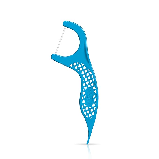 GUM Advanced Care Floss Picks - Dental Flossers for Adults with Vitamin E and Fluoride - Extra Strong Shred-Resistant Dental Floss, Easy Grip Handle, Fresh Mint Flavor, 90 Count (Pack of 3)