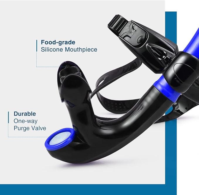ZIONOR Snorkel Lap Swimming Swimmer Training Diving Snorkeling Comfortable Mouthpiece One-Way Purge Valve for Pool Open Water-StrideForce Fitness