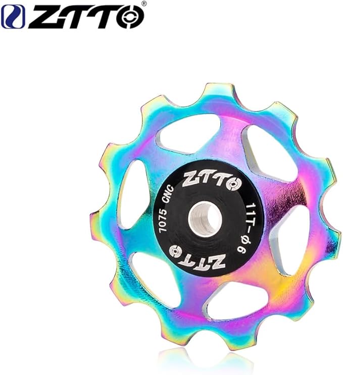 ZTTO Guide Pulley Bike Rear Derailleur Pulley Wheels, Colorful Aluminum Alloy 11T 13T CNC Road Bike Guide Roller Bicycle Derailleur 4mm 5mm 6mm for MTB, Road Bike-StrideForce Fitness