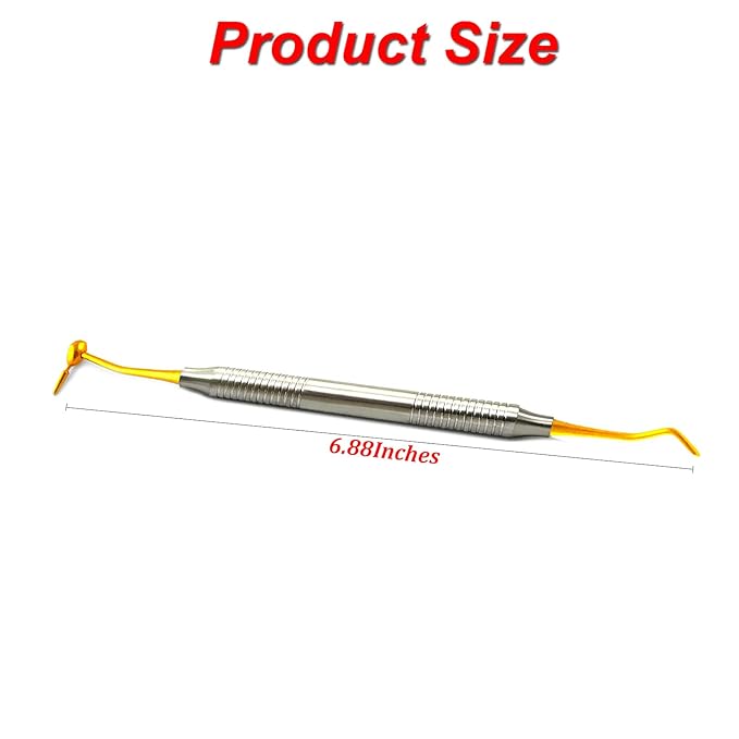 MEDSPO Professional Dental Instruments Osteotome Periotome Luxating Elevator Implant | Orthodontic PDL Teeth | Surgical Root Extraction Spreading (Composite Gold Titanium CIG 6)