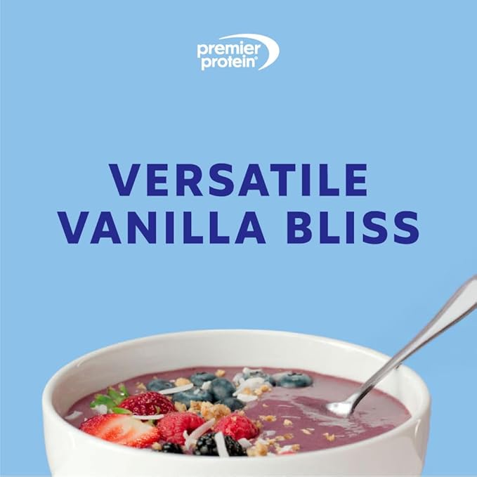 Premier Protein Powder Plus Fiber, 25g Protein, 7g Fiber, Vanilla, No Added Sugar,17 Servings-StrideForce Fitness