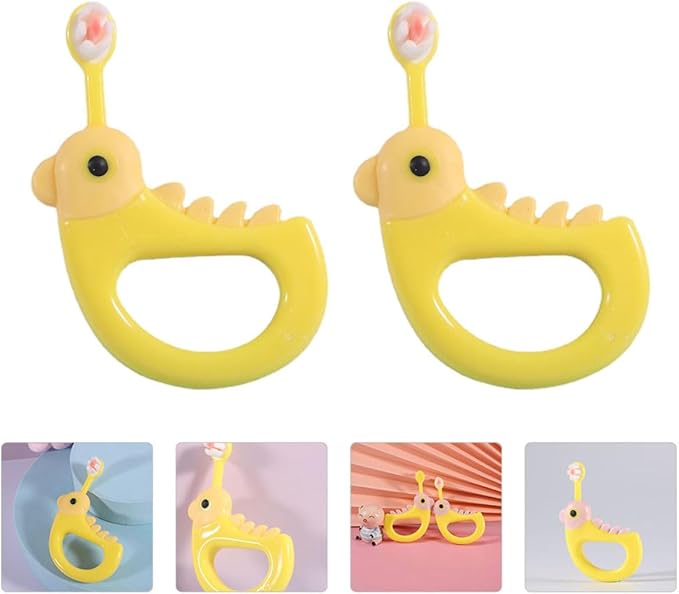 2pcs Toothbrushes Soft Bristles Gentle Cleaning Ergonomic Handle Yellow for Comfortable Practical Oral Care