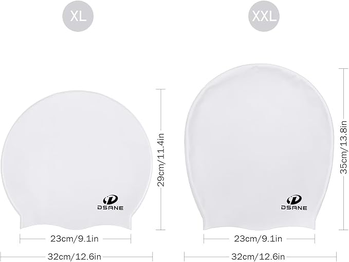 Dsane Extra Large Swimming Cap for Women and Men,Special Design Swim Cap for Very Long Thick Curly Hair&Dreadlocks Weaves Braids Afros Silicone Keep Your Hair Dry-StrideForce Fitness