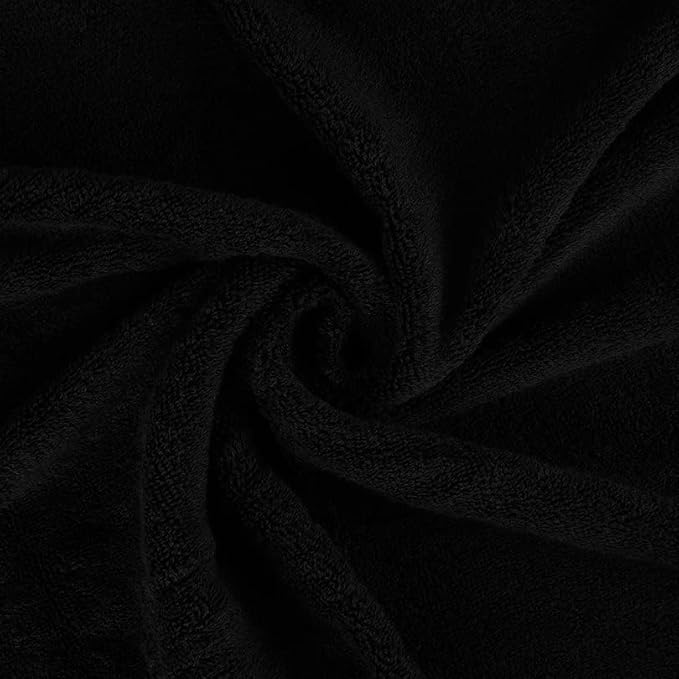 CASA COPENHAGEN, Solitaire 10 Pieces Hand Towel Set- Jet Black, 600 GSM, 16x28 Inches, Designed in Denmark Super Soft Egyptian Cotton Towels for Bathroom & Kitchen-StrideForce Fitness