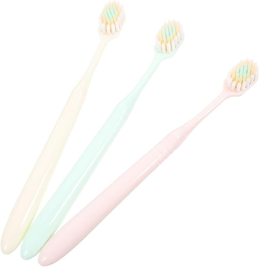 Soft Bristle Toothbrushes 3pcs Wide Thin Brush Head Adult Extra Soft Manual Toothbrushes for Home and Travel Gum Care